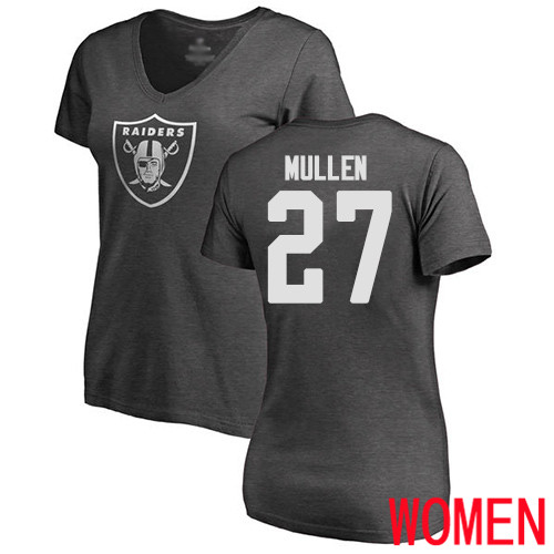 Oakland Raiders Ash Women Trayvon Mullen One Color NFL Football #27 T Shirt->nfl t-shirts->Sports Accessory